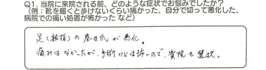 お客様アンケート回答4(来院前の症状)